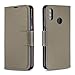 Produktbild Bear Village® Huawei P Smart 2019 Hülle, Hochwertige Magnetischen Brieftasche Leder Hülle Tasche mit Handschlaufe und Kartenfach für Huawei P Smart 2019, Grau