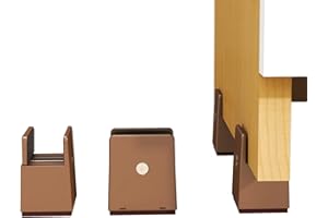 AIRUJIA Upgraded Adjustable Chair Risers with Screw Clamp, 2 Inch Lift Heavy Duty Bed Risers for Sofa Desk Table Cabinet, Fits Square Chair Leg Diameter from 1 to 1.5 Inch, (2 Pieces, Brown)