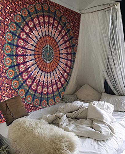 Tapestry Hippie Mandala Wall Hanging Blue Orange/ Indian Cotton Throw Tapestry/ Boho Blue Tapestries Tapestry Hippie Mandala Wall Hanging Blue Orange/ Indian Cotton Throw Tapestry/ Boho Blue Tapestries