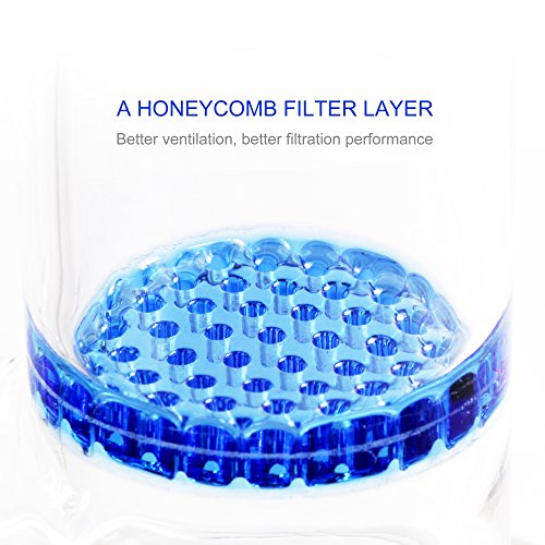 REANICE Recycler Glas Bongs rauchen wasserpfeife wasserpfeife zum beispiel 14.5mm bong schüssel höhe 29cm direkt glas rohre honigwabe zweig bongwasser bohrinseln pfeife großen bongs glas mit zubehör blau - 3