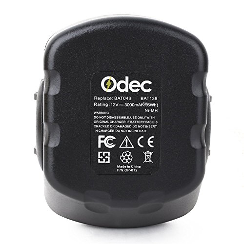 Odec Ersatz Akku 12V 3000mAh für Bosch BAT043 BAT045 BAT046 BAT049 BAT139 22612 3360 3455 32612 3360K 3455-01 2607335274 2607335709 2609200306 - 5