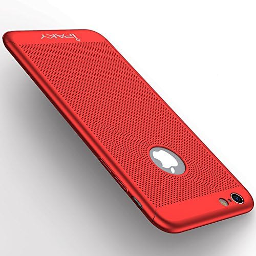 Iphone 6/6s Case,IPAKY® All-around Protective Ultra Slim/Thin Lightweight Breathable Cooling Mesh Case with Tempered Glass Screen Protector for iPhone 6/6s(4.7inch) - Red