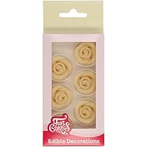 Rose Di Marzapane Rosse Per Torte - Senza Glutine, Confezione Da 2 Set Con 6 Rose Ciascuno - Foto 6