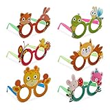 kindergeburtstag dekorieren Tiermotive: 6 Partybrillen mit niedlichen Tiermotiven - Mit Giraffe, Fuchs, Hase, Schildkröte uvm.