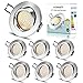 Produktbild LED Einbaustrahler Set, Wowatt 6er Einbauleuchten LED Einbauspots Deckenspot 230V 4W Flach Deckenleuchte Einbau f. Loch Ø74mm Rostfrei Schwenkbar Warmweiß mit integriertem Leuchtmittel Rund Metall