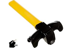 BANGMINDA STARPIA Bloccasterzo Antifurto ad Alta Sicurezza Auto con 2 Chiavi, Dispositivo di Sicurezza per Volanti di Auto Furgoni Camion Barche Molto Resistente, Colore Giallo e Nero 36cm