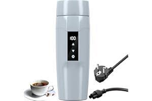 RAUWSEUL Bollitore elettrico per riscaldamento con controllo della temperatura, regolabile da 40~100 ℃, mini tazza elettrica portatile da viaggio, anti-perdite, tazza di isolamento a riscaldamento rapido da