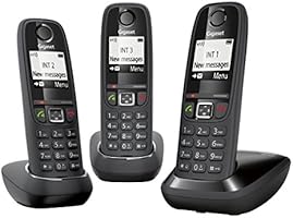 Gigaset AS405 Trio T&eacute;l&eacute;phone sans Fil DECT/GAP Noir