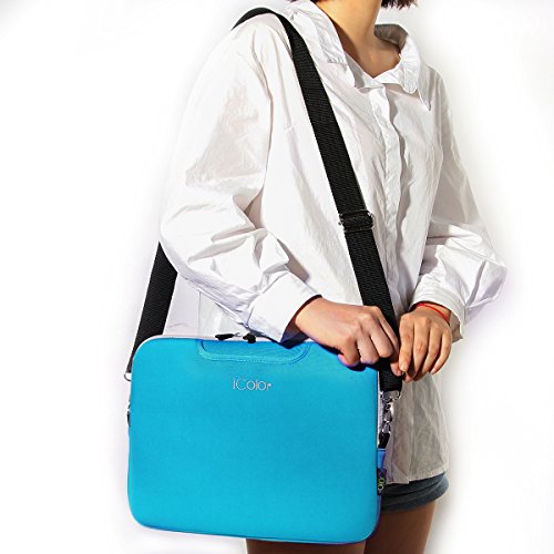iColor Netbook- und iPad- Tasche Notebooktasche Laptoptasche Schutzhülle für Größe 9,7 10 10,2 Zoll mit Zubehörfach und Schultergurt - 6