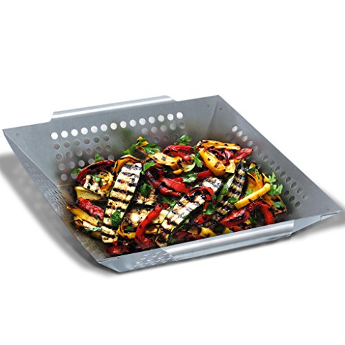 Premium Gemüse-Grillkorb von Grill Republic | Große BBQ-Grillschale aus Edelstahl | Zubehör für Holzkohle