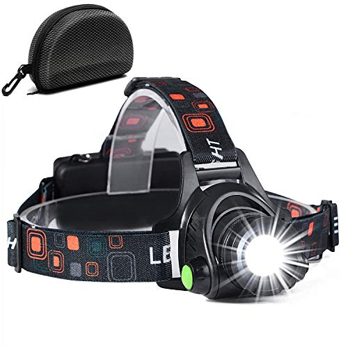 Cobiz Linterna Frontal LED USB Recargable, Linterna Cabeza 4 Modos, Linternas LED Alta Potencia 6000K IPX6 Impermeable para Camping, Excursión, Pesca, Carrera, Ciclismo