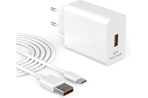 Jippofu Cargador 66W USB C Supercharge Compatible con Huawei Honor 90 80 Pro 70 Lite 60 50 400 200 100 X9 X8 X7 X6 X5 Magic 7 6 5 4 3 V5 V3 V2 Vs Vs2 Pad Mate Pura Nova Serie Rápido Adaptador Charger