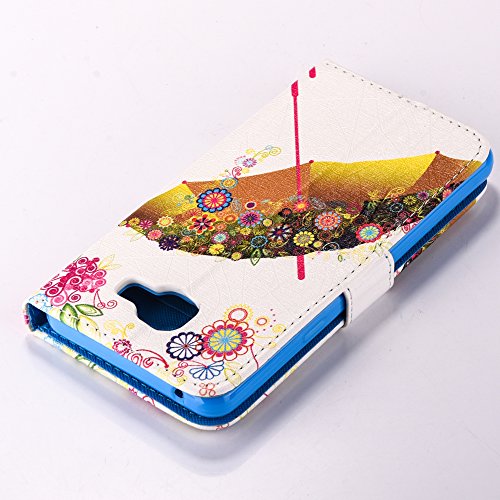 Samsung Galaxy A3 ( 2016 ) Schutzhülle Leder Hülle, Alfort 3 in 1 Flip Wallet Fashion Design Dual Use Falten Premium PU Leder Tasche Case Cover Flip Mappen Kasten Abdeckung für Samsung Galaxy A3 / SM-A310F ( 2016 ) 4.7″ Smartphone Funktion Unterstützte Telefone mit Bunte Regenschirme ( Farbe ) + Netter Staub Stecker + Kristall Stylus Stift - 8