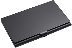 THATYRO Business Card Holder Case Pocket Metal Card Case Professional Aluminium Alloy Wallet Card Holder Slim Purse Name Card Credit Bank Card Holder for Women Men Travel Work (Black)