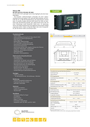 Steca Solarladeregler mit LCD Display und Lastausgang für 12 V Verbraucher bis 10 A, 1 Stück, PR1010 - 2