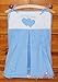 Nappy Stacker / Diaper Bag Match Baby Nursery COT or COT BED LOVE YOU HEART - EMBROIDERY BLUE