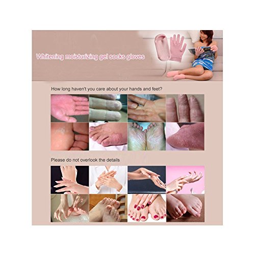 1 Paar Unisex SPA Gel Feuchtigkeitsspendende weich und geschmeidig Handschuhe/ Gel Handschuhe, Magische Unisex Kosmetikerin erweichen Whitening feuchtigkeitsspendende Behandlung Hautpflege Gel Handschuhe(Rosa) - 3