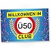Produktbild DankeDir! Ü50 Club - Kunststoff Schild (Blau), Geschenk 50. Geburtstag, Geschenkidee Geburtstagsgeschenk Fünzigsten, Geburtstagsdeko/Partydeko / Party Zubehör/Geburtstagskarte