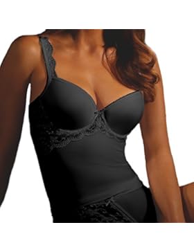 Nina von C. - Silver Edition - BH-Hemd / Top mit Spacer Cup - Schwarz Weiß Champagner