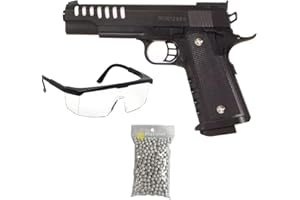 2EAGLE Pack Airsoft Pistolet modèle Saigo Hi-Capa SG00060 à Ressort/matière: Plastique Haute résistance/Puissance 0.3 Joule/livré avec Accessoires