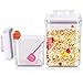 Produktbild Vorratsdosen Luftdicht KINGTOP 2-Stück Schüttdose Set Aufbewahrungsbox Mit Deckel, Messlöffel, Für Müsli, Zucker, Tee, Kaffee, Snacks usw. 1,5L, 0,5L