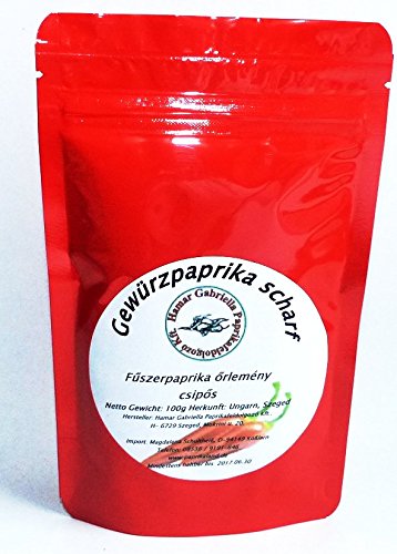 Preisvergleich Produktbild Original ungarische Paprika aus Szeged scharf Paprikapulver 100g mittelscharf