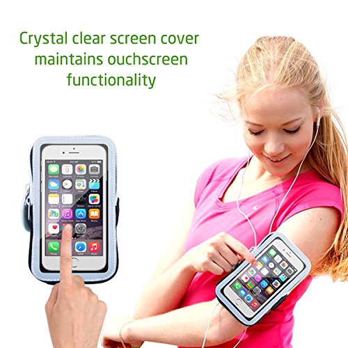 iPhone 6 Plus Sportarmband, Splaks Urtraweich Schweißfest iPhone 6 Plus Sportarmband Jogging Armband Armtasche Oberarmtasche Sporthülle mit einstellbarer Band und Schlüssel-Bargeld-Halter geeignet für Radfahren, Wandern, Kanufahren, Reiten, Einkaufen, Rollerblading, Skifahren, Hausarbeit -Schwarz - 2