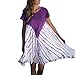Produktbild LSAltd Sommer Frauen Casual Blumendruck Gestreiften Farbverlauf Kurzarm Lose Schaukel Minikleid