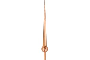 Good Directions 707 Gawain Finial with Roof Mount, 28", Polished Copper