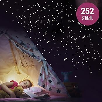 Wandkings Assortiment De 250 Autocollants Lumineux En Vinyle Fluorescents Motif étoiles