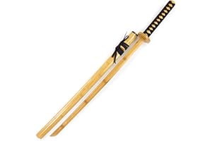 KPTKP Wooden Sword Iaido Sword and Kendo Sword Iaido Martial Arts Practice Pair of Practice Japanese Toyo Samurai Blade with Wooden Sword and Bamboo Sword-A||102CM