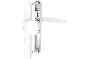 Bricard 7788921 Set of Handles on Emetal Plate, Crutch and Spoiler for Front Door (European Cylinder), Lacquered White