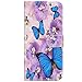 Produktbild Hnzxy für Samsung Galaxy S9 Plus Hülle Handyhülle Retro Muster Schutzhülle PU Leder Hülle Brieftasche Flip Case Ledertasche Magnet Kartenfach Silikon Cover Schutzhülle für Galaxy S9 Plus,Schmetterling