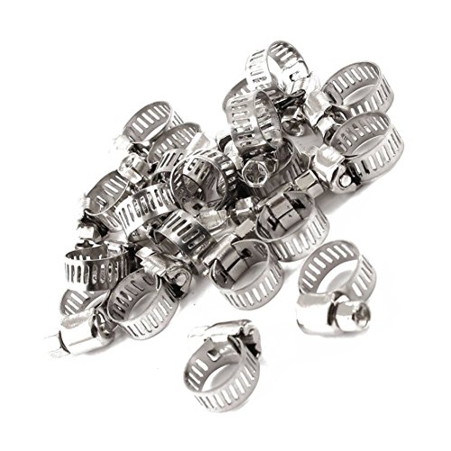 Schlauchschelle – TOOGOO(R) Einstellbare 6-12mm Bereich Schneckengetriebe Schlauchschellen 20 Stueck Silber Ton - 3