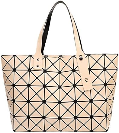 Women's Geometric Folding Diamond Bag Handbag,Apricot-OneSize