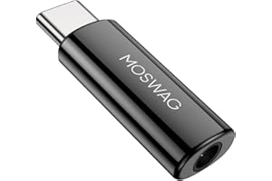 MOSWAG Adapter USB C do słuchawek 3,5 mm, adapter USB C AUX do słuchawek, adapter audio, stop cynku, kompatybilny z Samsung GalaxyS23, S22, S21, S20, S10 Plus, Ultra S21+, Pixel 7/6, Pad Pro 6