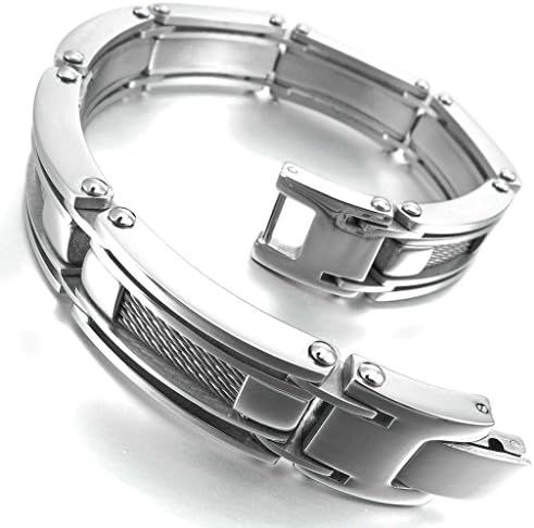 Aooaz Cuff Bracelets Link Wrist Silver Cable Bracelet Bangle Punk Free Engraving