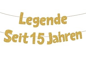 HUKUMA Legende Seit 15 Jahren,15 Geburtstag Junge Mädchen,Lustige Banner 15 Geburtstag,Geburtstagsdeko 15 Jahre Junge,Geschenke Jubiläum 15 Jahre