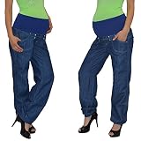 Schwangerschaftshose Umstandshose Damen Hose für Schwangerschaft in schwarz und blau U-J133 - 2
