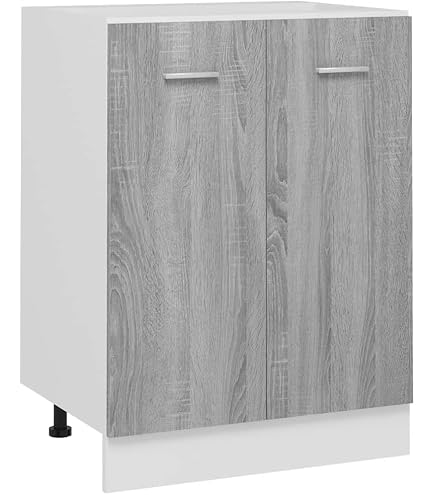 Mueble De Pared Para Horno VidaXL Riga | Roble Negro, 60x46x81.5 Cm | Amplio Almacenamiento Para Cocina Moderna