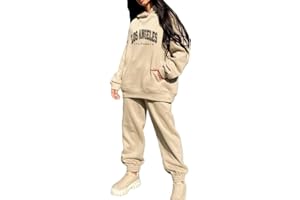 Tomwell Femmes Survêtement Ensemble 2Pcs Suit Mode Ample Manches Longues Sweatshirt Hiver Chaude Sweats à Capuche Et Jogging Pantalons Sportswear Femme Yoga Fitness Dormir