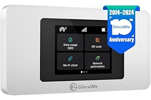 GlocalMe U3X 4G Módem Dual Hotspot móvil Dispositivo WiFi inalámbrico para el hogar o Viajes en más de 140 países, selección automática de Red Local Inteligente, MIFI de Bolsillo, SIM-Free (Blanco)