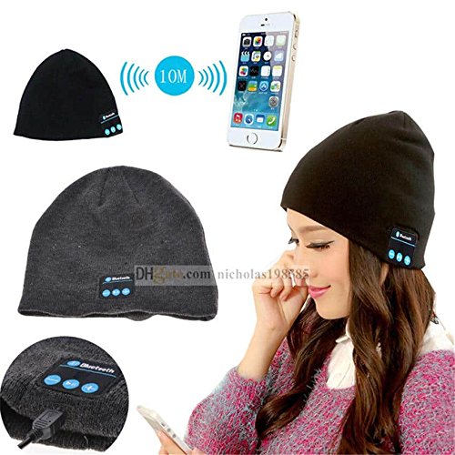 Preisvergleich Produktbild Aventus BlackBerry KeyOne (Black) Unisex Bluetooth Beanie Hut Wintermütze mit integriertem Stereo-Kopfhörer