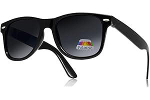 4SOLD lunettes de soleil polarisées Garçon - KIDS SQUADRONJ Sunglasses Lunettes De Soleil Fille Variation de style Blues Brothers avec monture noire et or avec verres fumés