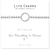 Life Charms Bracciale 'Beautiful Friend' - Placcato Argento Con Ciondolo Cuore E Strass - Confezione Regalo
