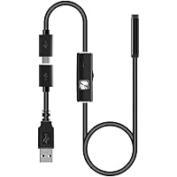 Halbstarre USB Endoskop,MoreChioce 7mm Wasserdichtes Endoskop Endoskopkamera Inspektionskamera mit 6 LEDs Kompatibel mit…