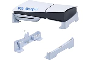 Mcbazel Horizontal Stand for PS5 Slim/PS5 Pro Base Stand Accessories Compatible with Playstation 5 Slim/PS5 Pro Digital & Ultra-HD Edition Console - White