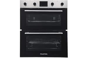 Russell Hobbs 72cm High, 60cm Wide, Stainless Steel, 92L, Built Under, Electric Fan Double Oven, RH72DEO1002SS - Free 2 Year Guarantee