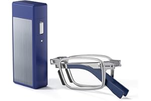 Hubeye Gafas de lectura plegables de metal para hombres y mujeres con bisagras de resorte Anteojos de lectura anti luz azul con estuche de metal portátil