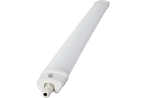 Gefom REGLETTE ETANCHE IP65 LED INTEGREE AVEC DETECTEUR, 60CM, 18W 1620LM, CONNEXION AUTO blanc 410025